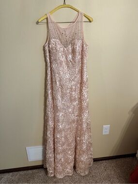 Blush Pink Embellished Maxi Dress